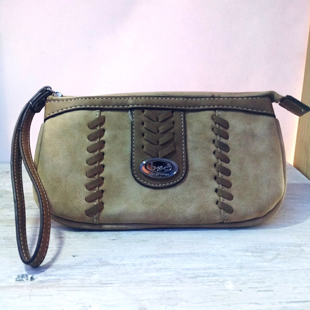 Boc Born Concept Tan Leather Hand Strap Purse